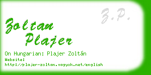 zoltan plajer business card